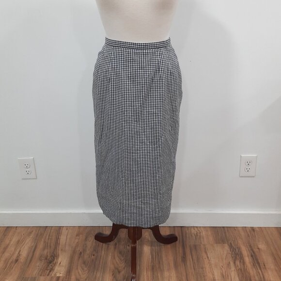 Vtg 70s handmade dark blue gingham skirt - Handmade - Picture 2 of 11